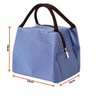 Bolsa Térmica Organizadora Listrada em Poliéster de Mão para Marmita Azul - 3