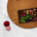 Ver imagem 4 de Bandeja Giratória Laminada Para Sobrepor Mesa De Jantar Mel 70cm