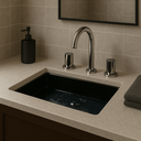 Ver imagem 3 de Cuba de Embutir Retangular Kohler Verticyl para Banheiro 44x33cm Branca | 2882BR-0 Preta sem Válvula