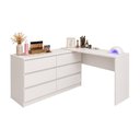 Ver imagem 2 de Mesa de Manicure Profissional de Canto em L com 6 Gavetas Organize Multimóveis MP6068 Branco