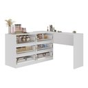 Ver imagem 5 de Mesa de Manicure Profissional de Canto em L com 6 Gavetas Organize Multimóveis MP6068 Branco