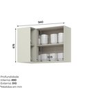 Ver imagem 4 de Aéreo Canto Reto 01 Porta C662 Fineze Duna Cristal - Henn