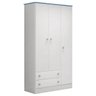 Cômoda Doce Sonho 2561 E Guarda-Roupa Infantil 2617 Branco Azul Brilho Qmovi - 5