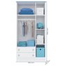 Cômoda Doce Sonho 2561 E Guarda-Roupa Infantil 2617 Branco Azul Brilho Qmovi - 4