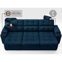 Ver imagem 6 de Sofá com Porta Copos e Carregador Usb Eureka 2,30m Assento Retrátil e Reclinável Velosuede