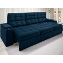 Ver imagem 2 de Sofá com Porta Copos e Carregador Usb Eureka 2,30m Assento Retrátil e Reclinável Velosuede