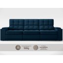 Ver imagem 5 de Sofá com Porta Copos e Carregador Usb Eureka 2,30m Assento Retrátil e Reclinável Velosuede