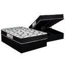 Ver imagem 1 de Cama Box Baú Queen: Colchão Espuma D45 Luckspuma Gran Luck Pró Saúde Duplo + Base CRC Suede Black(15