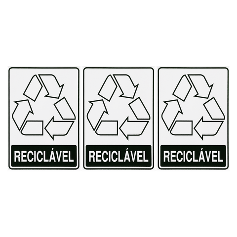 Combo 10 Adesivos de Sinalização Lixo Reciclável 15x20 Acesso - S-246 F9e