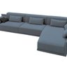 Sofá de Canto 5 Lugares com Chaise Revestimento em Sarja 336x74cm - 2