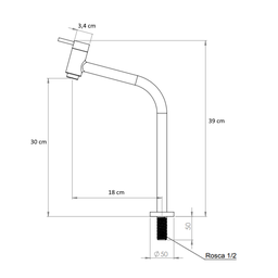 Torneira Slim Lavatório 45° Banheiro Metal Luxo 3020 - 7