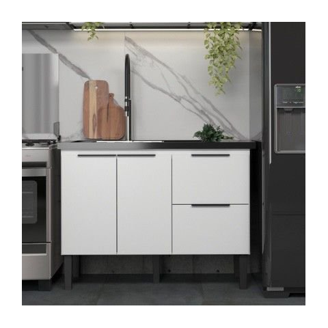 Gabinete de Cozinha Mdp 1,14 M – Elegância Moderna e Versatilidade:branco