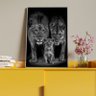 Quadro Decorativo Animais Family Everything com Moldura Prata - 150x100 Cm - 4