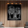 Quadro Decorativo Animais Family Everything com Moldura Prata - 150x100 Cm - 2