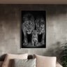 Quadro Decorativo Animais Family Everything com Moldura Prata - 150x100 Cm - 1