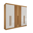 Ver imagem 1 de Guarda Roupa Casal da Vinci 6 Porta Ripado Cinamomo Off Whit