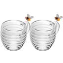 Ver imagem 1 de Conjunto 2 Xícaras de Chá 180ml Vidro Borossilicato Lovely Bee Lyor Parede Dupla Abelha