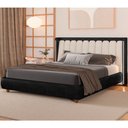 Ver imagem 4 de Cabeceira Casal com LED Yeon Courino Preto / Linho Off White - Sallar Home