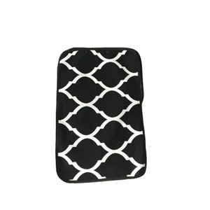JOGO DE BANHEIRO JACQUARD ANTE DERRAPANTE 3 PÇS - LOSANGO PRETO