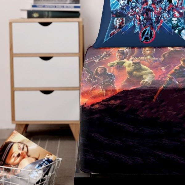 Lençol Cama Casal + Fronha Travesseiro Avengers Vingadores - 2