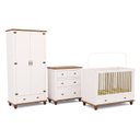 Ver imagem 2 de Quarto de Bebê Joy 3 Peças: Berço + Cômoda + Roupeiro 2P Off White/Nogueira