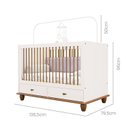 Ver imagem 3 de Quarto de Bebê Joy 3 Peças: Berço + Cômoda + Roupeiro 2P Off White/Nogueira