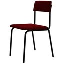 Ver imagem 3 de Kit 02 Cadeiras Estofada para Sala de Jantar Sense Preto C01 Veludo Vermelho Vinho - Lyam Decor