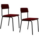 Ver imagem 1 de Kit 02 Cadeiras Estofada para Sala de Jantar Sense Preto C01 Veludo Vermelho Vinho - Lyam Decor
