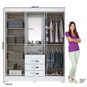 Ver imagem 5 de Guarda-Roupa Casal com Espelho 4 Portas 3 Gavetas Flex Color Briz