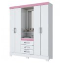 Ver imagem 4 de Guarda-Roupa Casal com Espelho 4 Portas 3 Gavetas Flex Color Briz