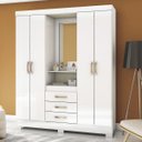 Ver imagem 2 de Guarda-Roupa Casal com Espelho 4 Portas 3 Gavetas Flex Color Briz