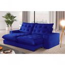 Ver imagem 3 de Sofá Milão Retrátil e Reclinável 250cm com Super Pillow de 30cm com Molas Pocket - Azul