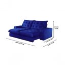 Ver imagem 2 de Sofá Milão Retrátil e Reclinável 250cm com Super Pillow de 30cm com Molas Pocket - Azul