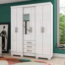 Ver imagem 2 de Guarda Roupa Casal 6 Portas 3 Gavetas Briz MDP 15mm Moderno Espaçoso com Pés e Corrediças Metálicas