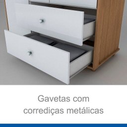 Guarda-Roupa Infantil 3 Portas 2 Gavetas Pão de Mel Henn - 6