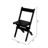 Conjunto Mesa Dobrável para Bar e Lanchonetes 60x60cm com 2 Cadeiras em Madeira Maciça - Preto - 6