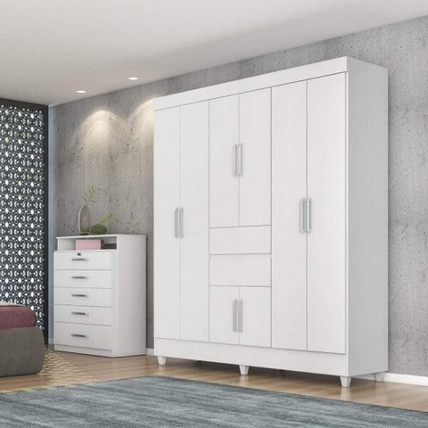Guarda-Roupa Casal 8 Portas 2 Gavetas Munique Demóbile