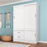 Guarda Roupa Solteiro Estilo Ii 3 Portas 2 Gavetas Branco Rosa Flex Bnn Decor - 6