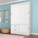 Ver imagem 6 de Guarda Roupa Solteiro Estilo Ii 3 Portas 2 Gavetas Branco Rosa Flex Bnn Decor