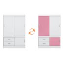 Ver imagem 5 de Guarda Roupa Solteiro Estilo Ii 3 Portas 2 Gavetas Branco Rosa Flex Bnn Decor