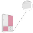 Ver imagem 3 de Guarda Roupa Solteiro Estilo Ii 3 Portas 2 Gavetas Branco Rosa Flex Bnn Decor