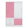 Guarda Roupa Solteiro Estilo Ii 3 Portas 2 Gavetas Branco Rosa Flex Bnn Decor - 2