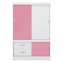 Ver imagem 2 de Guarda Roupa Solteiro Estilo Ii 3 Portas 2 Gavetas Branco Rosa Flex Bnn Decor