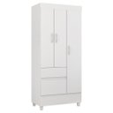 Ver mais imagens de Guarda Roupa Solteiro 3 Portas e 2 Gavetas Wind - Branco/rosa/branco