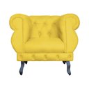 Ver imagem 3 de Kit 2 Poltronas Decorativa Sala Recepção Maya Suede Amarelo Lm Decor
