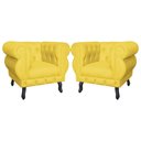 Ver imagem 1 de Kit 2 Poltronas Decorativa Sala Recepção Maya Suede Amarelo Lm Decor