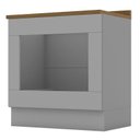 Ver imagem 1 de Balcão Forno de Embutir 80cm Americana Cinza com Tampo Nature - Móveis Henn