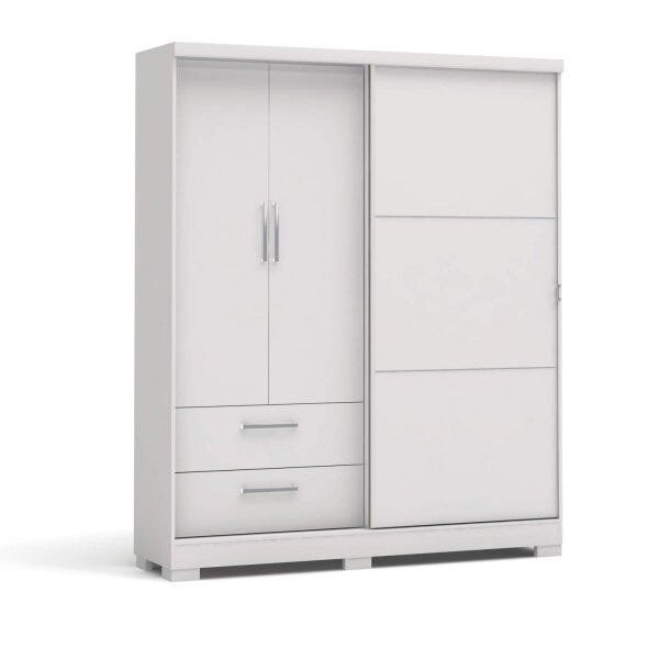 Guarda Roupa Casal 3 Portas 2 Gavetas C533 Kappesberg - Branco - 3