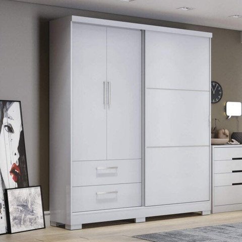 Guarda Roupa 3 Portas e 2 Gavetas C533 Kappesberg - Branco