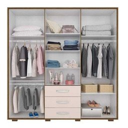 Guarda-Roupa Casal 6 Portas 3 Gavetas Málaga Plus Colibri Móveis - 2 Guarda-Roupa Casal 6 Portas 3 Gavetas Málaga Plus Colibri Móveis - 2